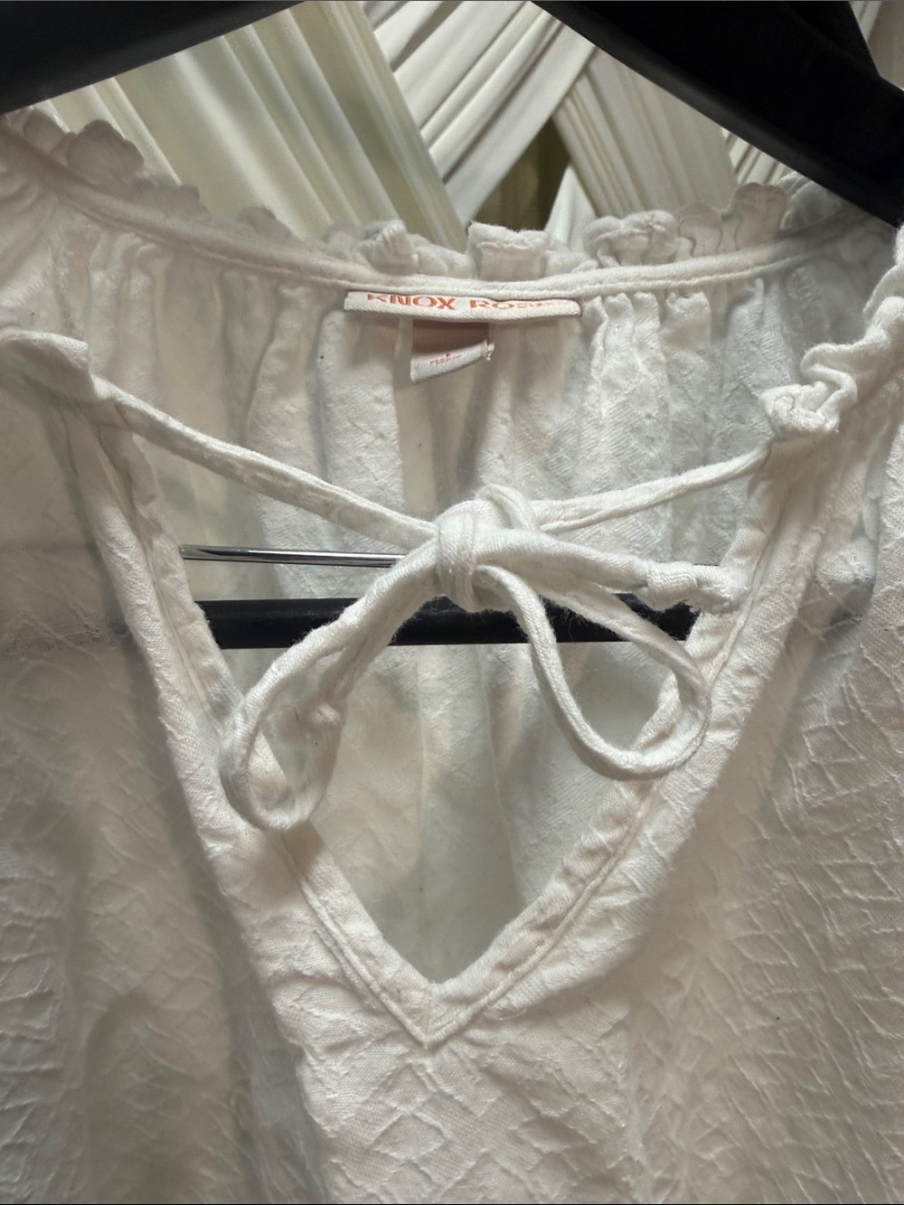 KNOX ROSE White Pheasant Blouse (Size:L) - Picture 3 of 4